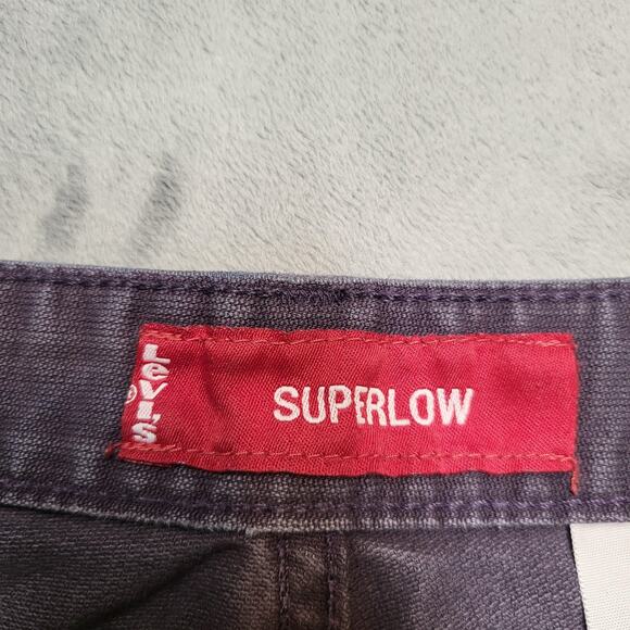 Vintage Levis 518 Jeans Womens 13M Purple Superlow Boot Cut Low Rise Denim Y2K - Picture 3 of 14